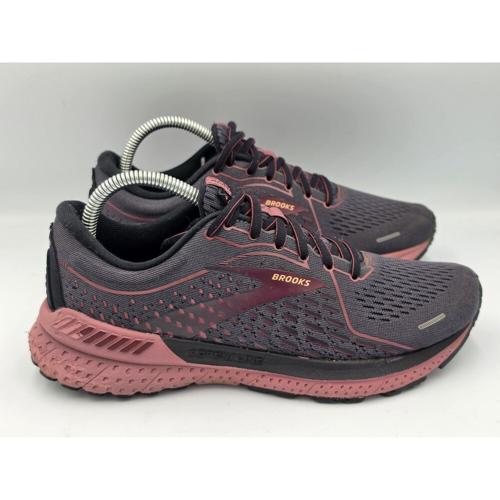 Brooks Adrenaline GTS 21 Womens Gray Mauve Running Athletic Shoes Size 8.5